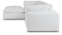 Grant White Fabric 4-piece Bumper Sectional