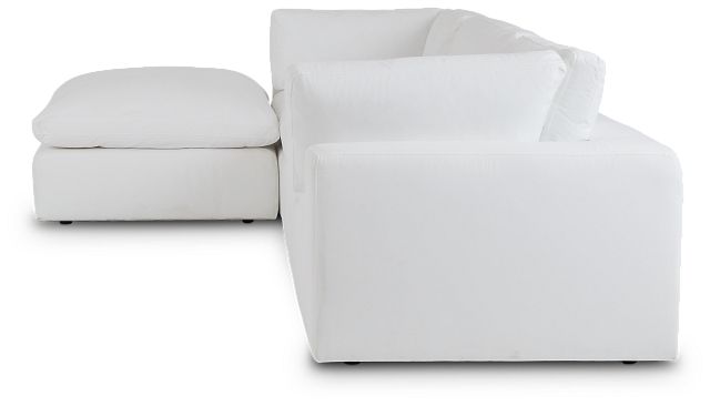 Grant White Fabric 4-piece Bumper Sectional