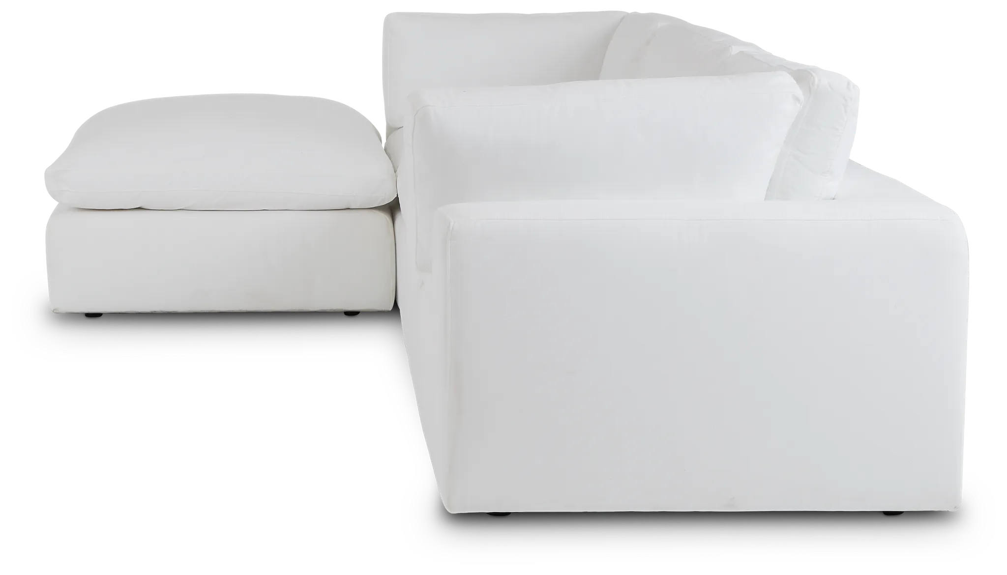 Grant White Fabric 4-piece Bumper Sectional