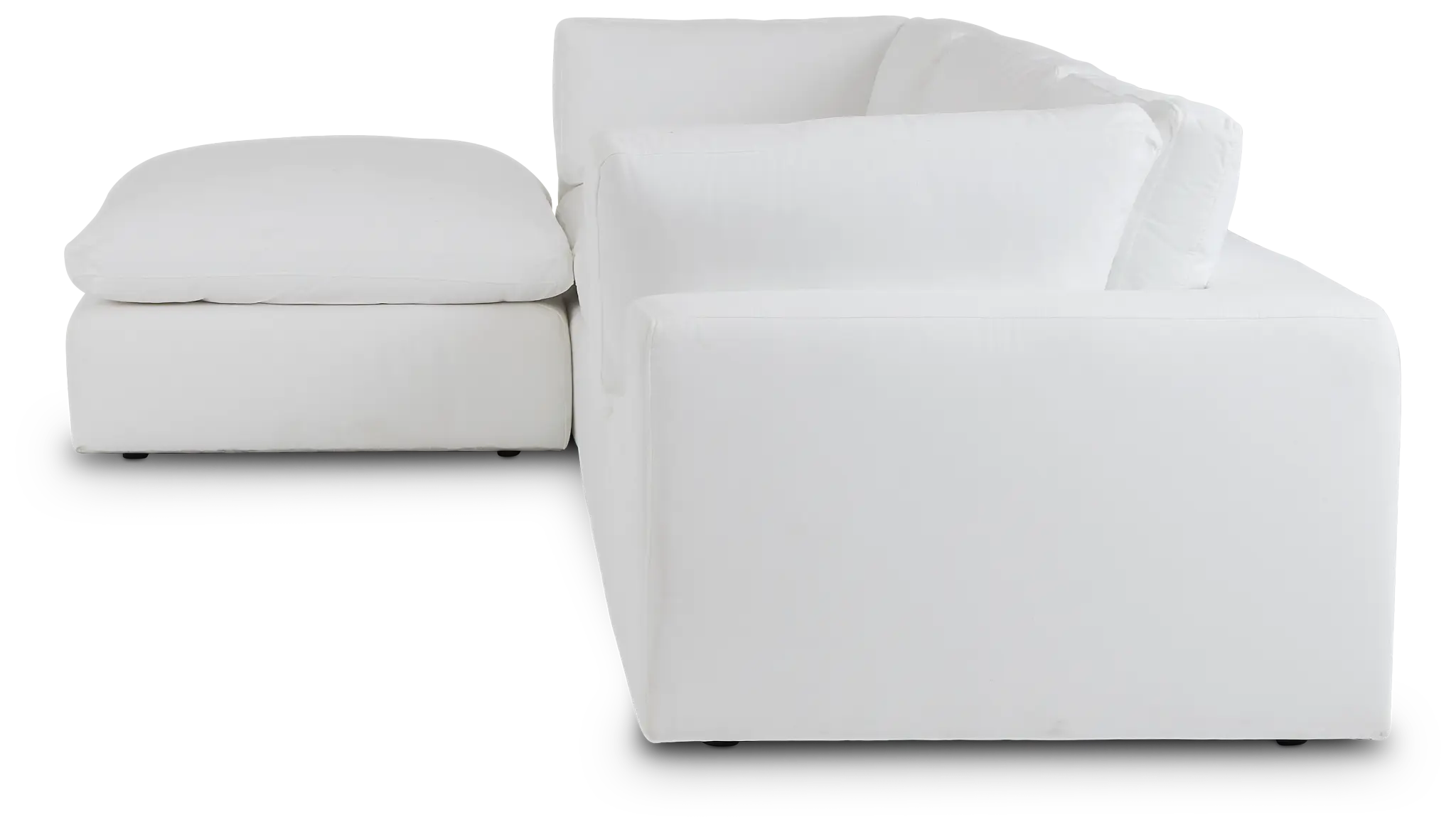 Grant White Fabric 4-piece Bumper Sectional Grant White Fabric 4-piece Bumper Sectional