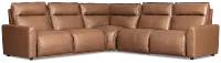 Edison Dark Brown Lthr/vinyl Small Triple Power Reclining Two-arm Sectional