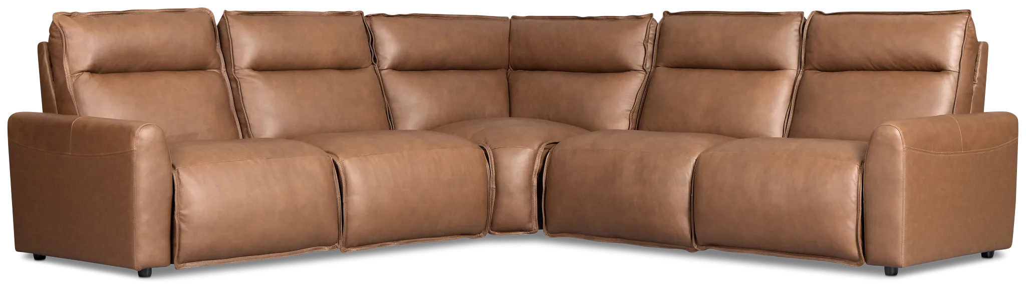 Edison Dark Brown Lthr/vinyl Small Triple Power Reclining Two-arm Sectional