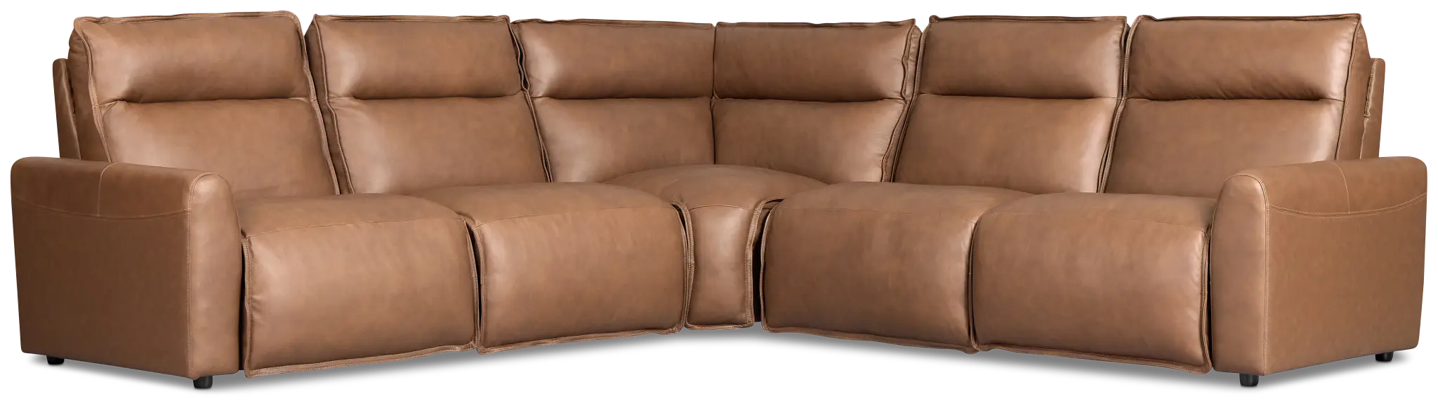 Edison Dark Brown Lthr/vinyl Small Triple Power Reclining Two-arm Sectional Edison Dark Brown Lthr/vinyl Small Triple Power Reclining Two-arm Sectional