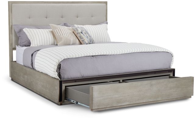 Madden Light Tone Wood Platform Storage Bed