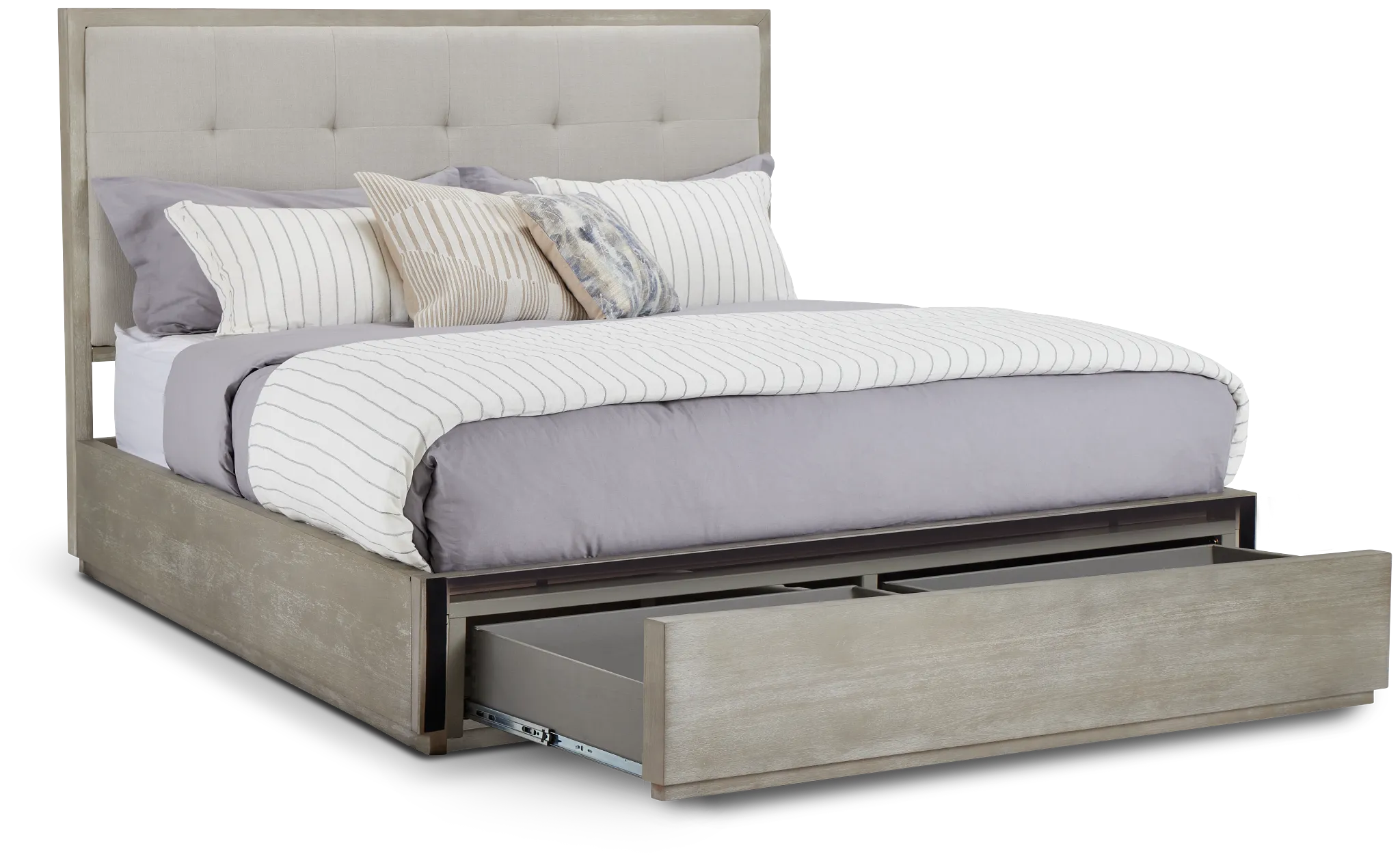 Madden Light Tone Wood Platform Storage Bed