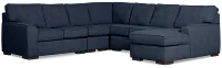 Sinclair Dark Blue Fabric Large Right Chaise Sectional