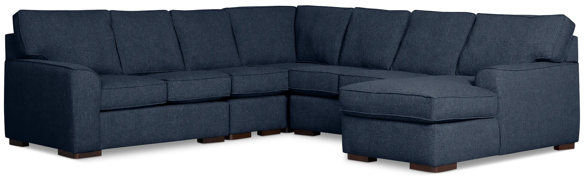 Sinclair Dark Blue Fabric Large Right Chaise Sectional