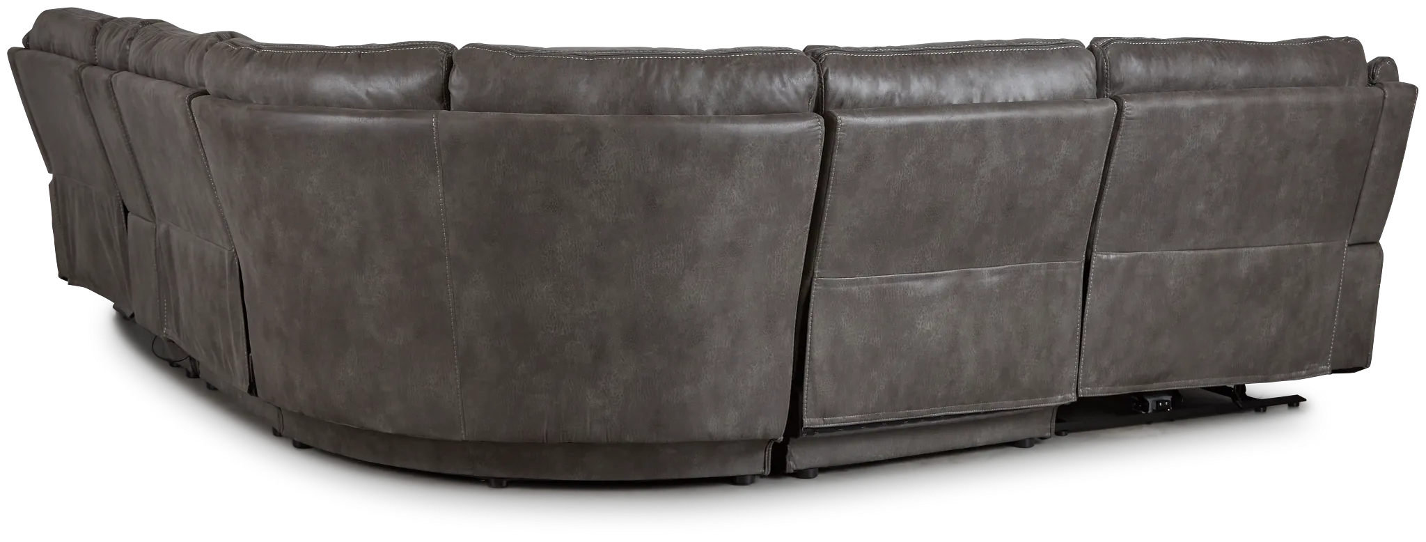 Dober Dark Gray Micro Medium Dual Power 2-arm Reclining Sectional