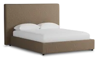 Grayton Merino Brown 54" Upholstered Platform Bed