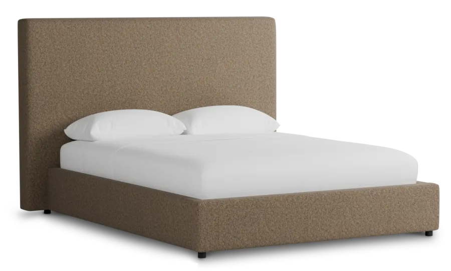 Grayton Merino Brown 54" Upholstered Platform Bed