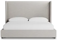 Captiva Maguire Pewter 60" Upholstered Shelter Bed