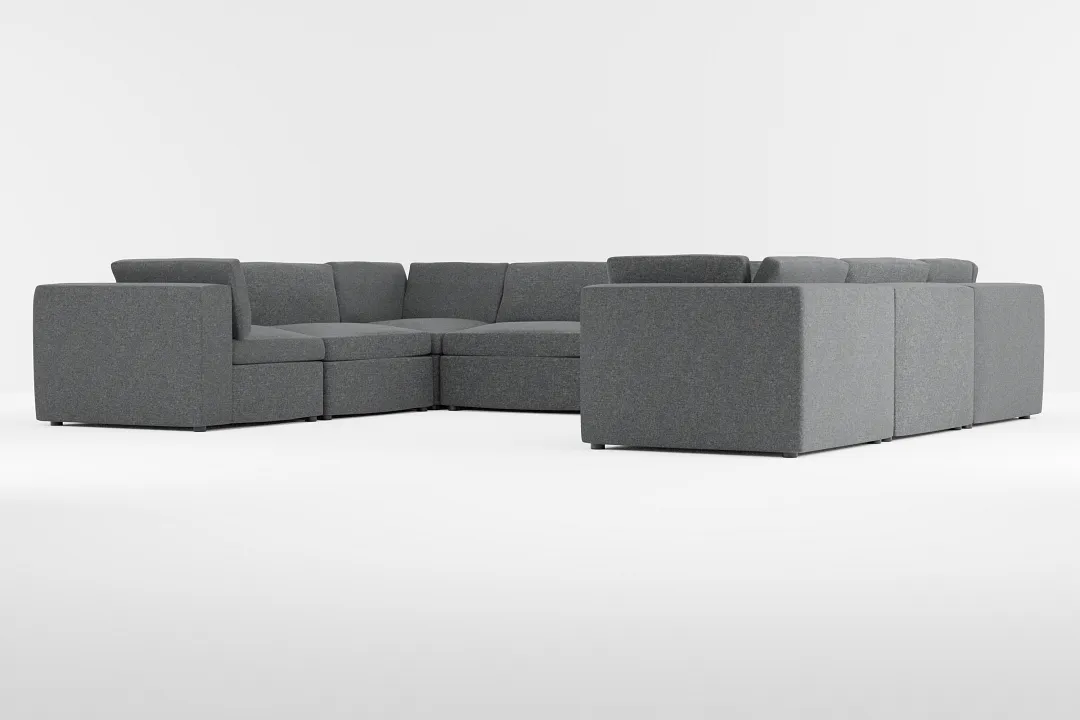 Destin Delray Dark Gray Fabric 8-piece Modular Sectional