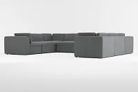 Destin Delray Dark Gray Fabric 8-piece Modular Sectional
