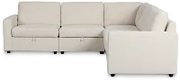 Addie Beige Fabric Small 2-arm Storage Sectional