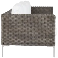 Tulum White Woven Sofa W/ 3 Cushion