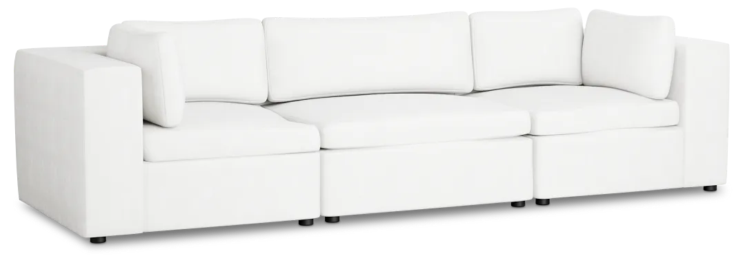 Destin Sutton White Fabric 3-piece Modular Sofa