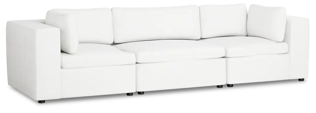 Destin Sutton White Fabric 3-piece Modular Sofa Destin Sutton White Fabric 3-piece Modular Sofa