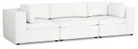 Destin Sutton White Fabric 3 Piece Modular Sofa