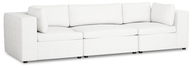 Destin Sutton White Fabric 3 Piece Modular Sofa