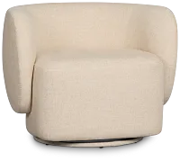 Cleo Beige Fabric Swivel Accent Chair