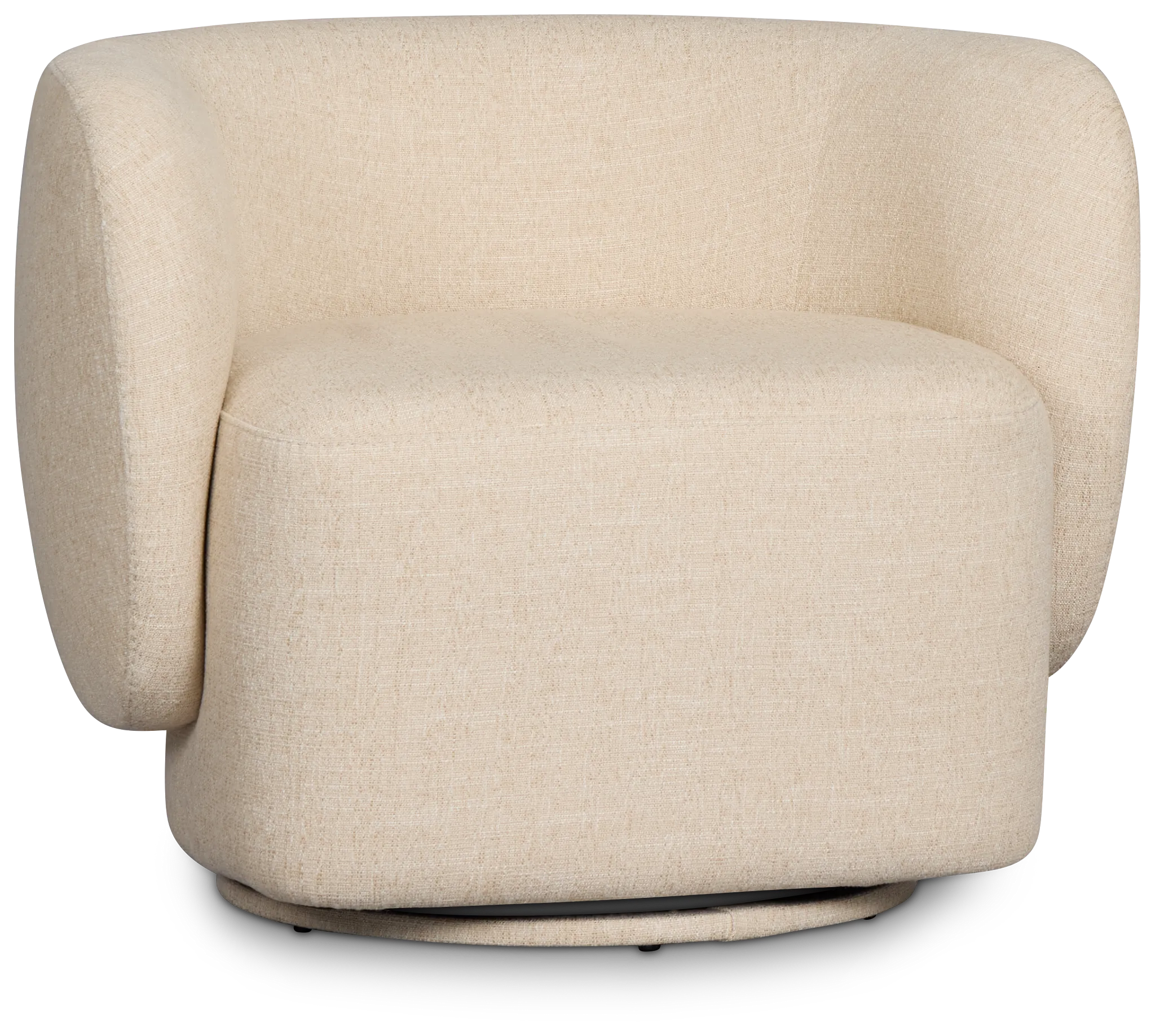 Cleo Beige Fabric Swivel Accent Chair