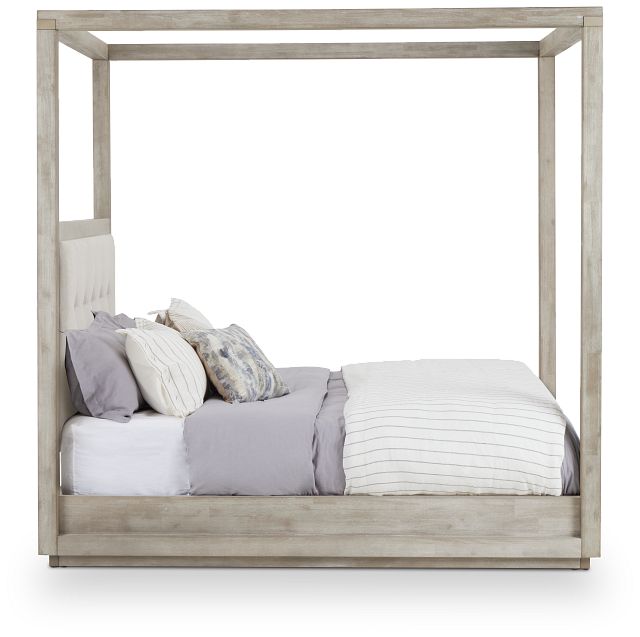 Madden Light Tone Wood Canopy Bed