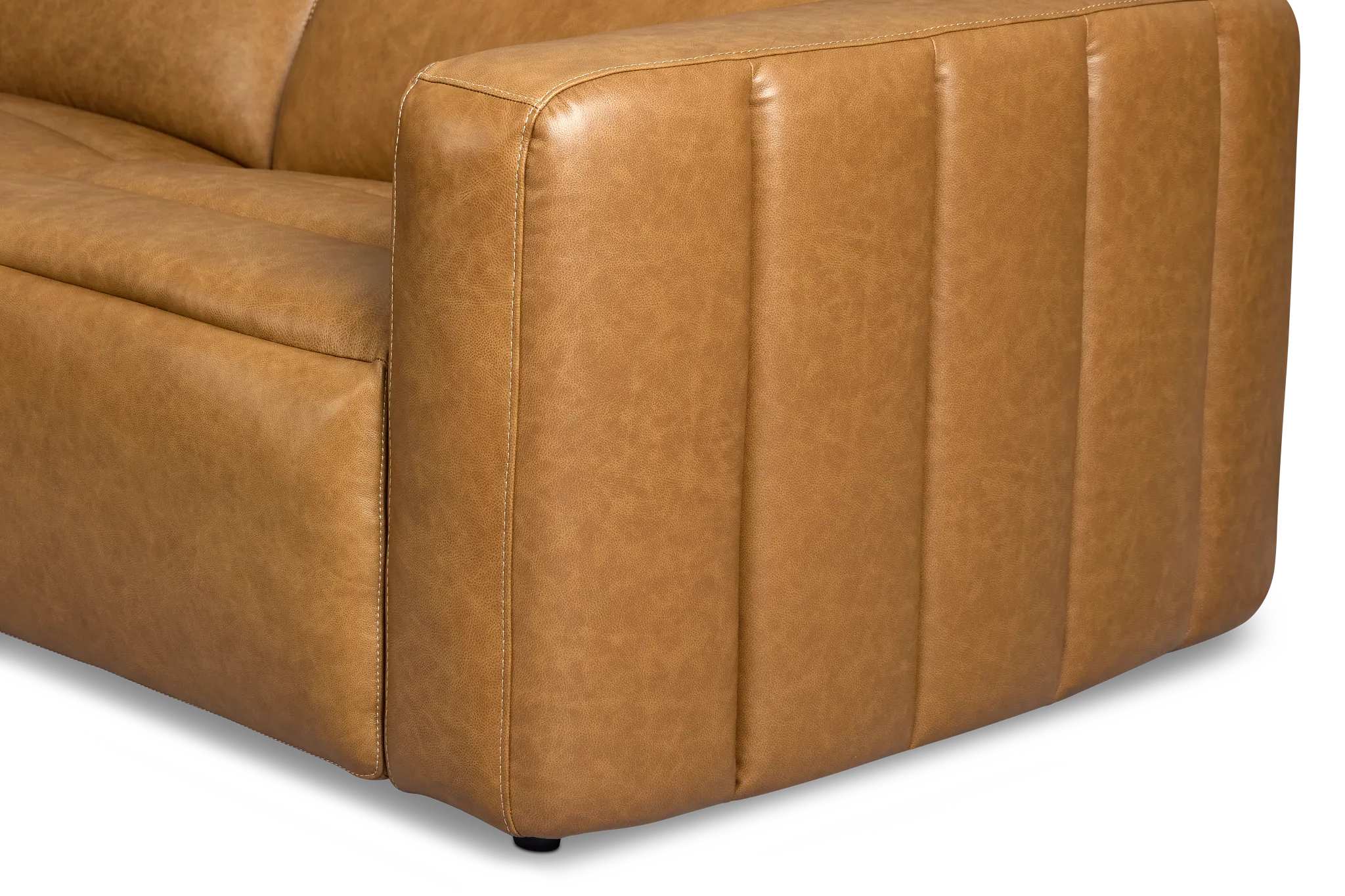 Jace Medium Brown Lthr/vinyl Small Dual Power Left Chaise Sectional