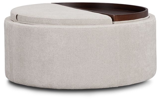 Kristen Light Gray Large Storage Accent Ottoman