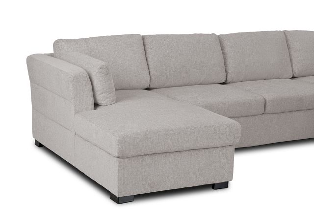 Amber Light Gray Fabric Large Left Chaise Sleeper Sectional