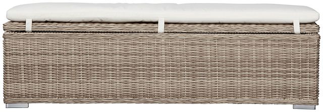 Raleigh White Woven Dining Bench
