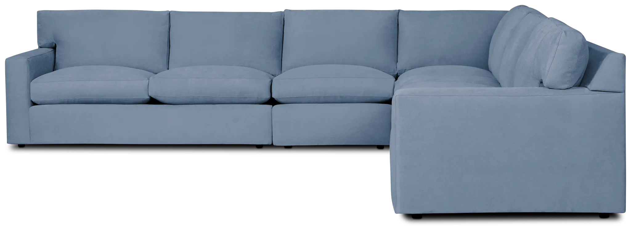 Hudson Blue Fabric Large Two-arm Sectional
