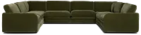 Jules Green Velvet 8-piece Modular Sectional