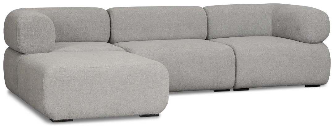 Celeste Light Gray Fabric 4-piece Chaise Sectional