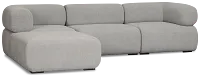 Celeste Light Gray Fabric 4-piece Chaise Sectional