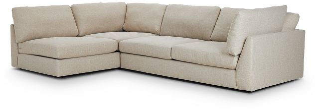 Harper Khaki Fabric Small Right Arm Sectional
