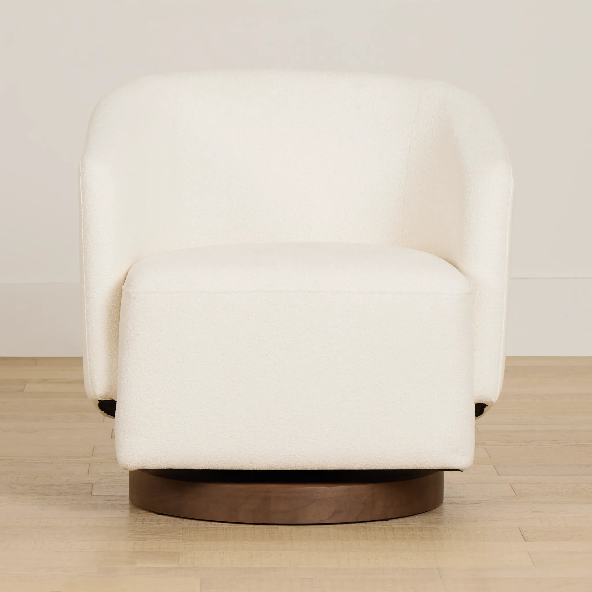 Luna White Fabric Swivel Chair
