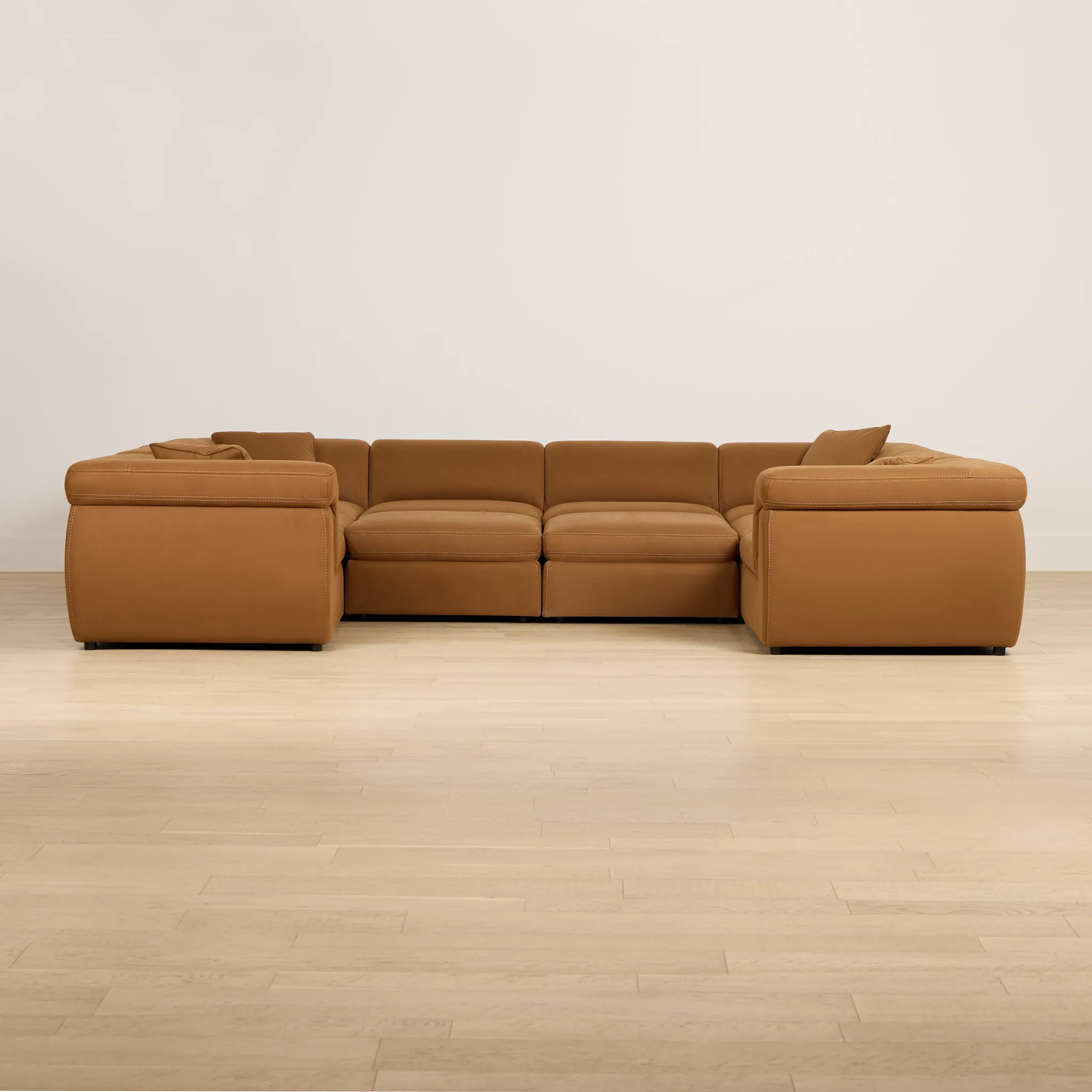 Aria Medium Brown Micro 10-piece Modular Sectional