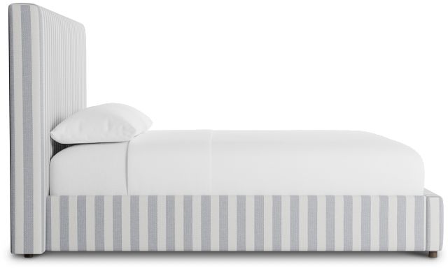 Grayton Sea Lane Dark Blue 54" Upholstered Platform Bed
