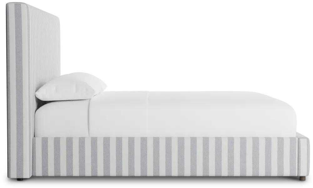 Grayton Sea Lane Dark Blue 54" Upholstered Platform Bed