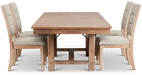 Park City Light Tone Rectangular Table & 4 Upholstered Chairs