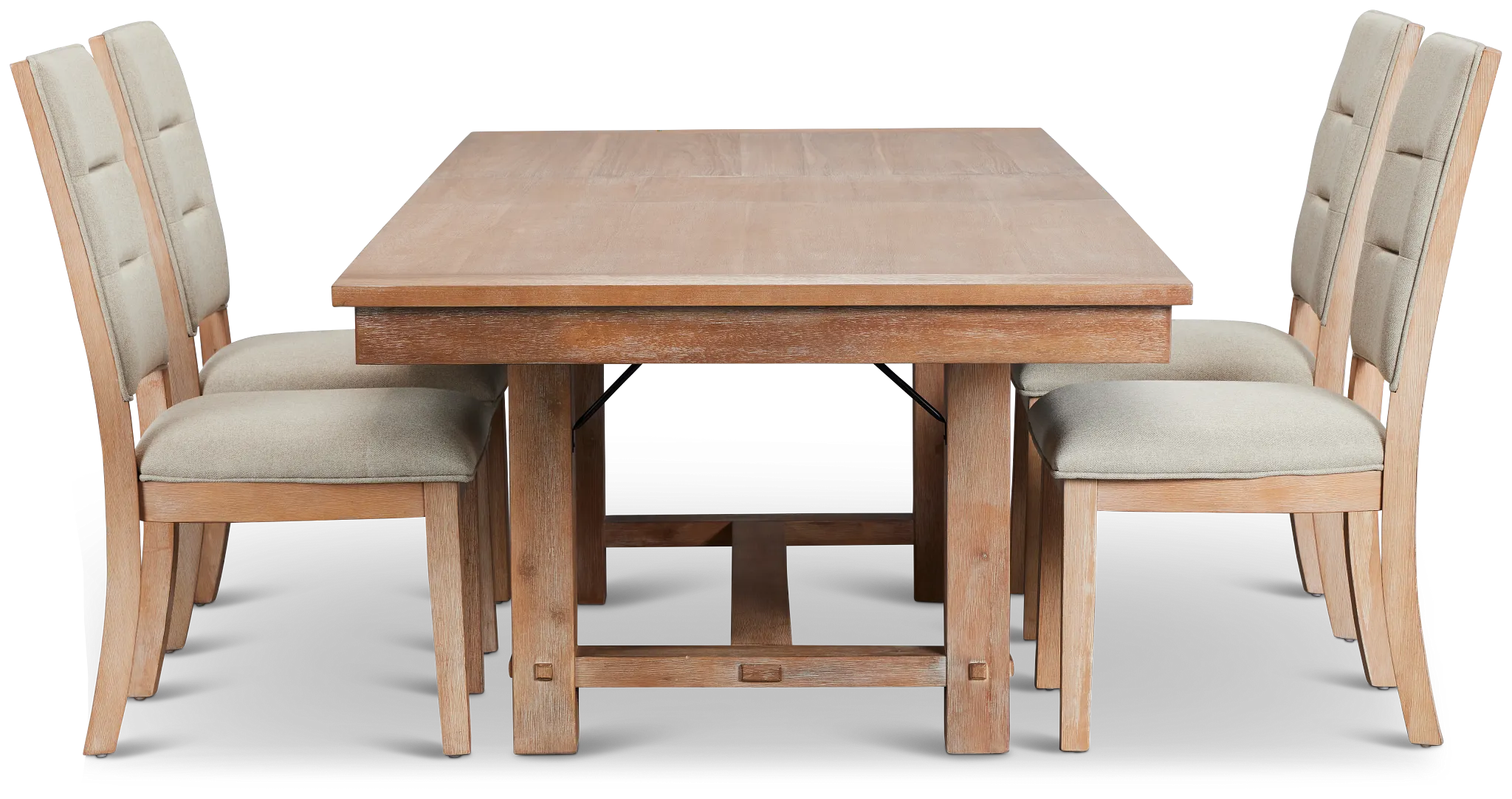 Park City Light Tone Rectangular Table & 4 Upholstered Chairs