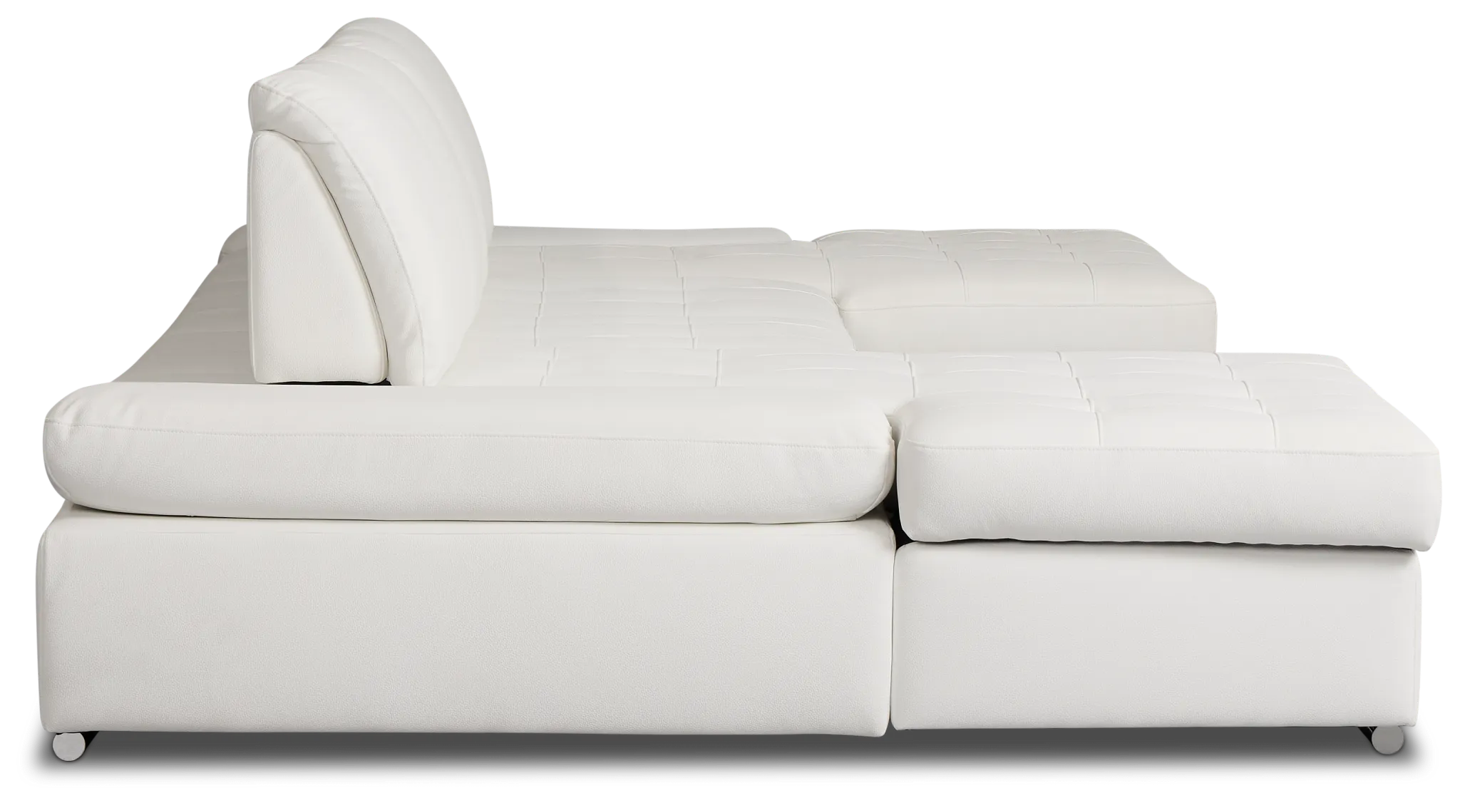 Eden White Micro Double Chaise Sleeper Storage Sectional