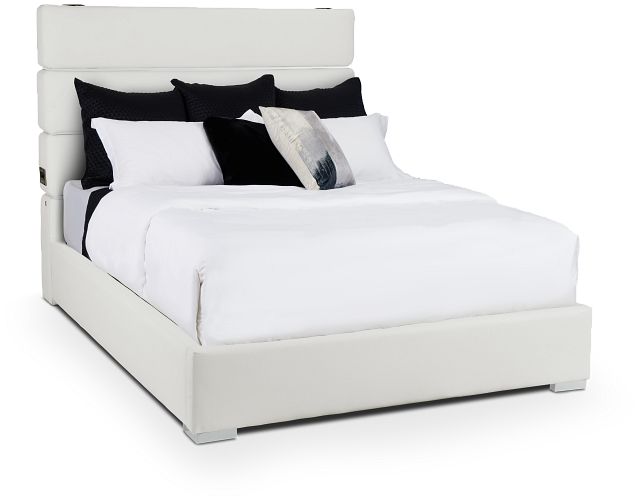 Miami White Uph Platform Bed