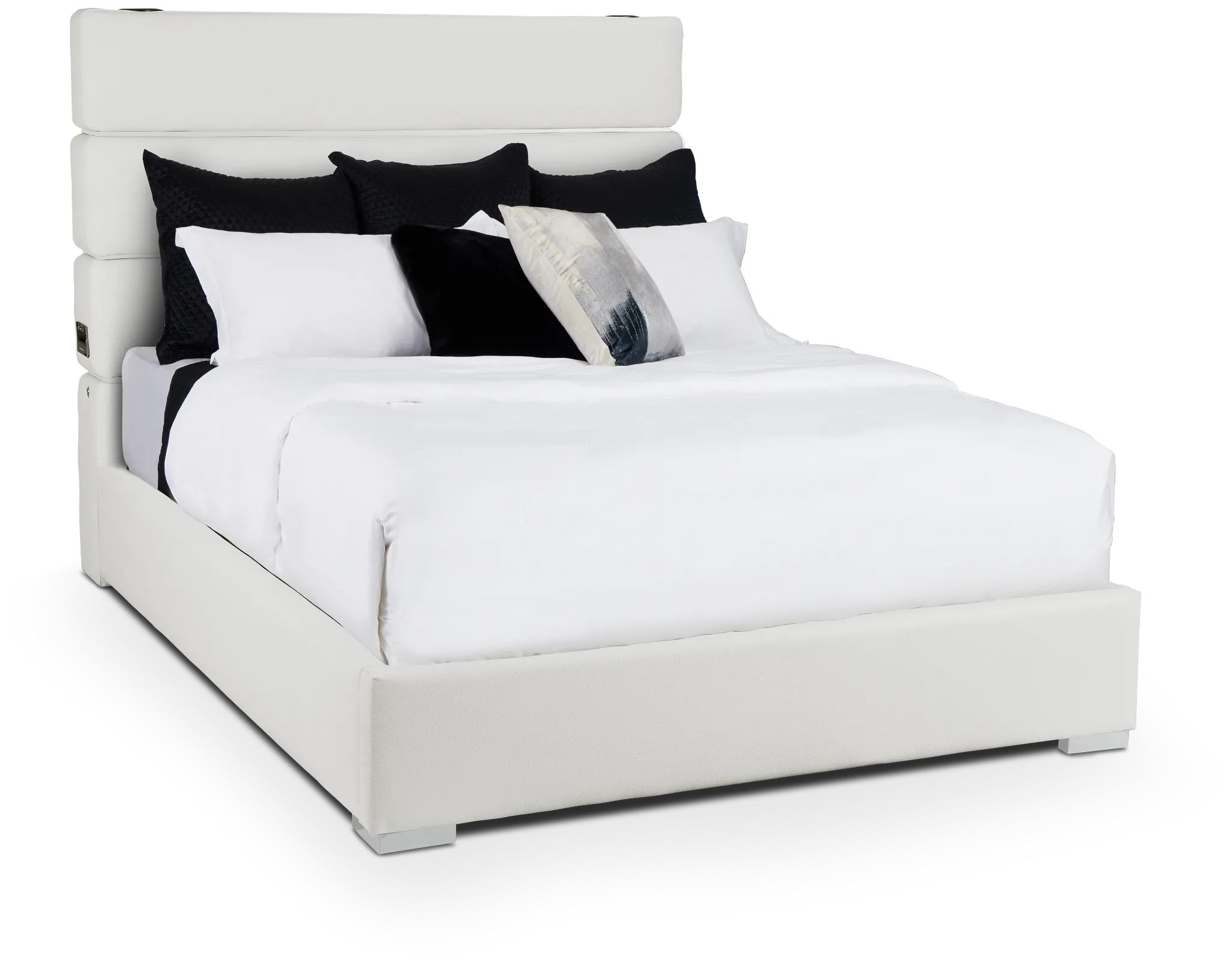 Miami White Uph Platform Bed