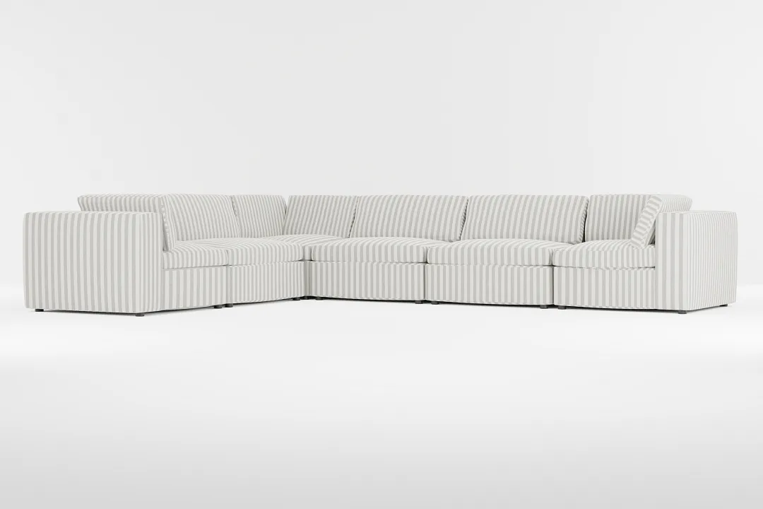 Destin Sea Lane Dark Gray Fabric 6-piece Modular Sectional