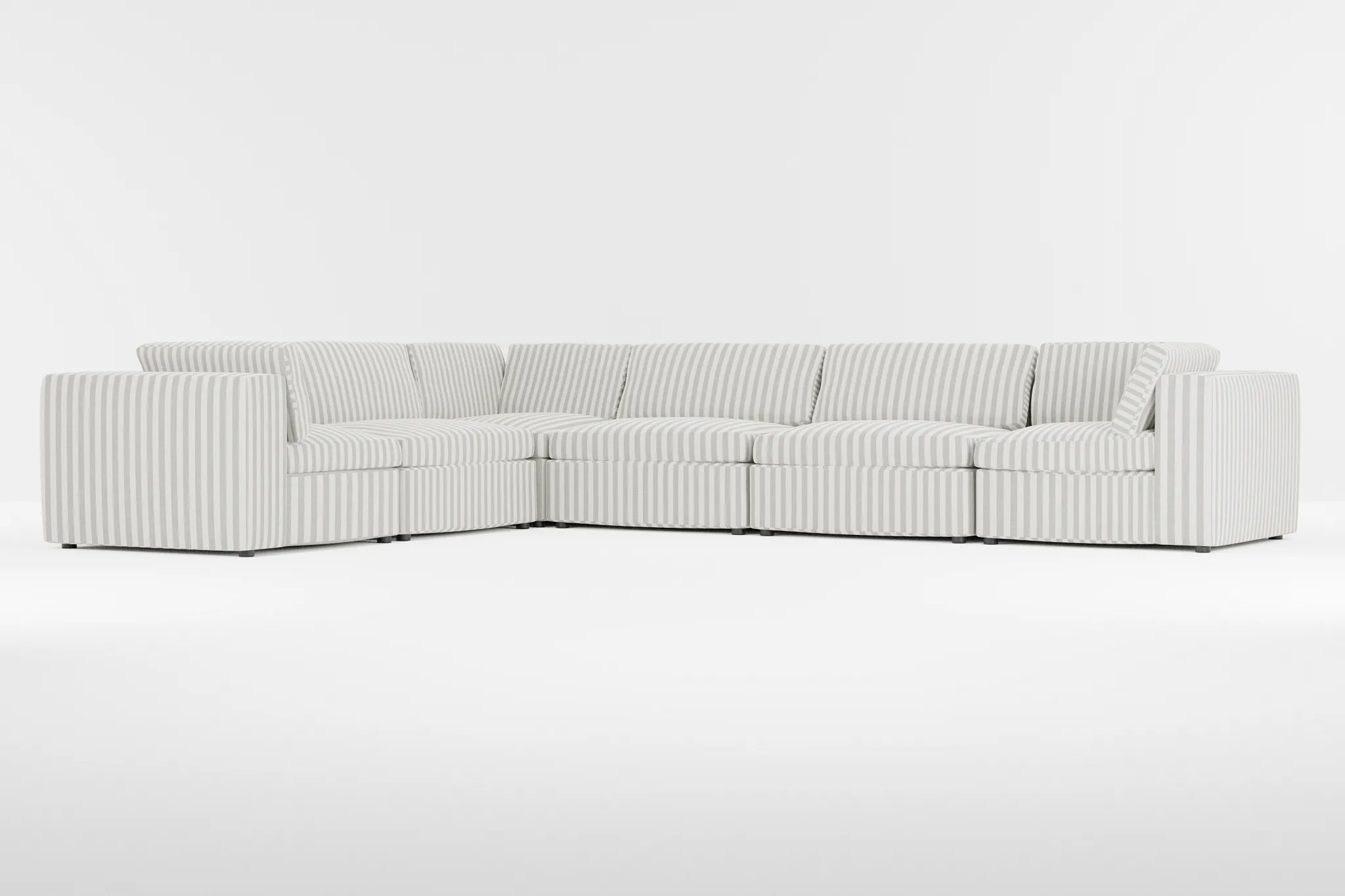 Destin Sea Lane Dark Gray Fabric 6-piece Modular Sectional