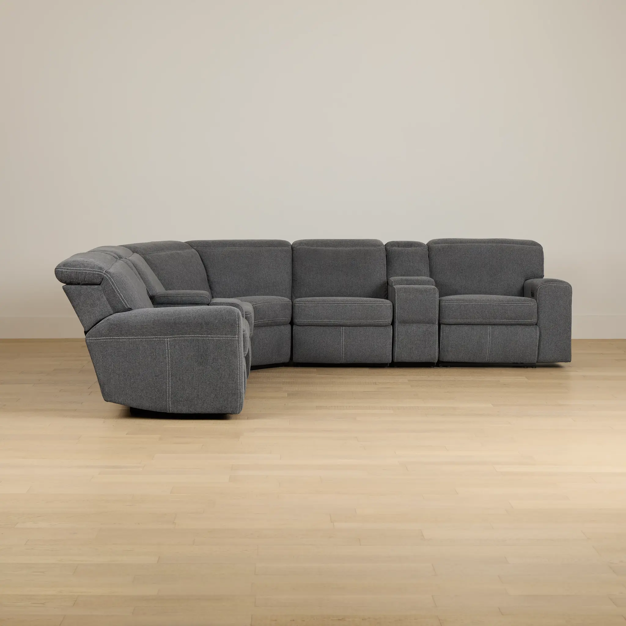 Callum Dark Gray Storage Large Triple Power Reclining Two-arm Sectional Callum Dark Gray Storage Large Triple Power Reclining Two-arm Sectional