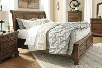 Flynnter Mid Tone Sleigh Storage Bed