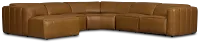 Jace Medium Brown Lthr/vinyl Small Left Chaise Power Reclining Sectional