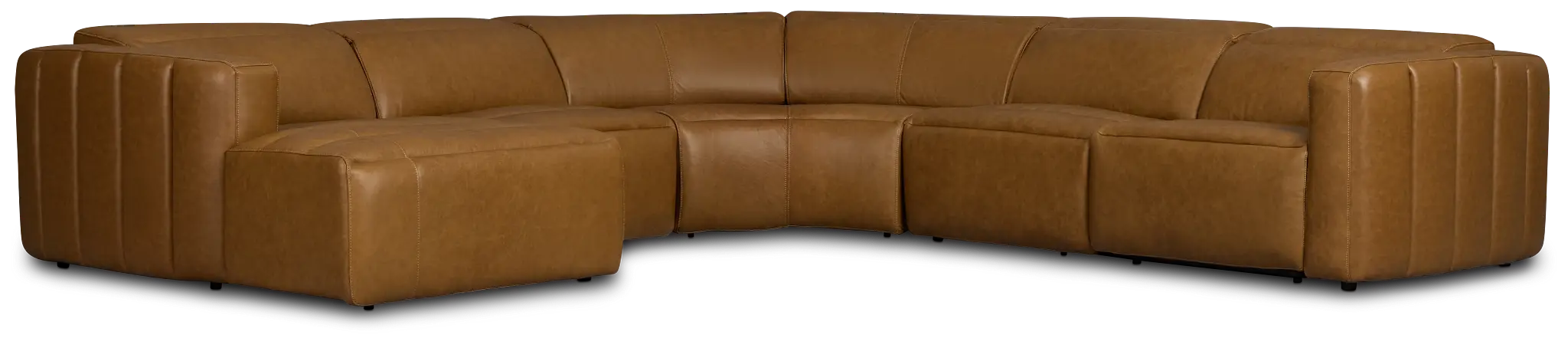 Jace Medium Brown Lthr/vinyl Small Left Chaise Power Reclining Sectional Jace Medium Brown Lthr/vinyl Small Left Chaise Power Reclining Sectional